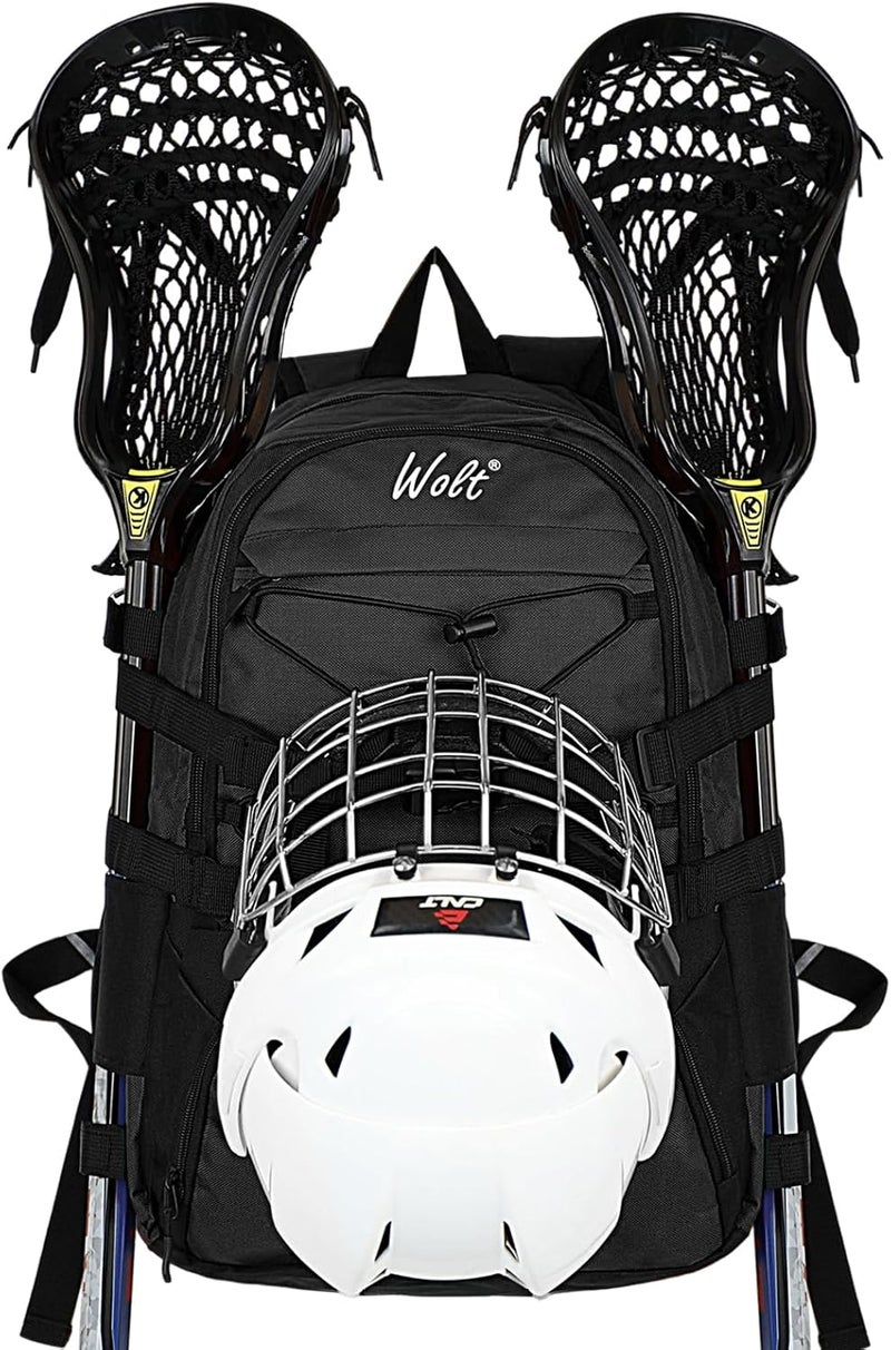 WOLT Lacrosse Bag-Lacrosse Backpack with Two Sticks Holder-Large Field Hockey Bag Holds All Sport Gears - Image 1